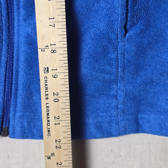 Columbia Fleece Jacket Youth L (14-16) Blue Full Zip Up Hooded Fleece Coat - Picture 4 of 10